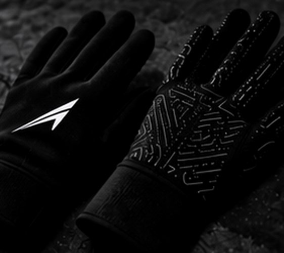Black ACE gloves showing the grip pattern on the palm